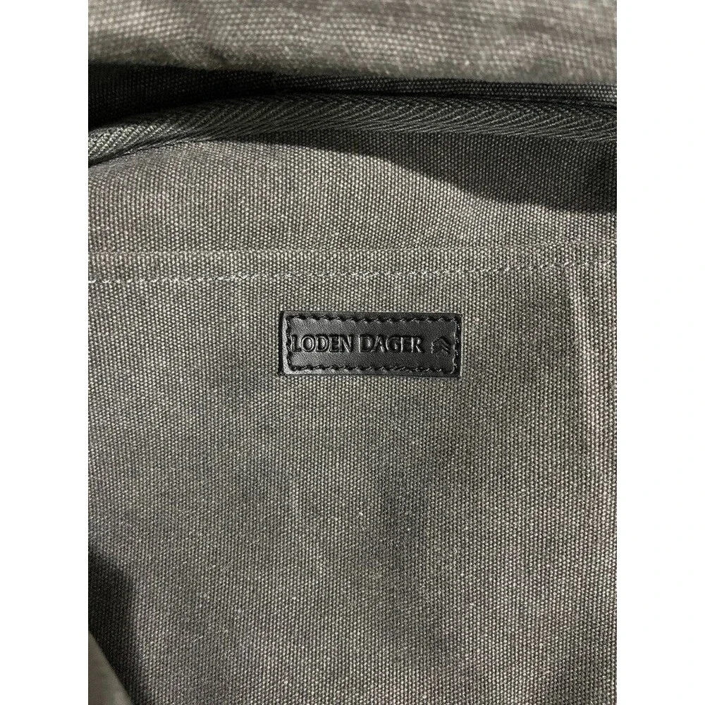LODEN DAGER Grey Heavy Canvas Satchel Crossbody Zip Messenger Bag Customized